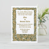 Arts & Crafts Stijl Eikels & Eikenbladeren Rand Kaart (Staand voorkant)