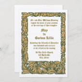 Arts & Crafts Stijl Eikels & Eikenbladeren Rand Kaart (Voorkant / Achterkant)