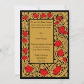  Arts & Crafts Style Roos Border Wedding Kaart (Voorkant)