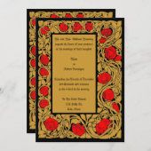  Arts & Crafts Style Roos Border Wedding Kaart (Voorkant / Achterkant)