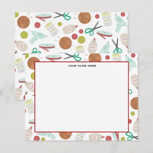 Arts & Crafts thema Platte Notecards Notitiekaartje (Voorkant / Achterkant)