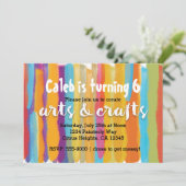 Arts & Crafts Waterverf Paint Party Invitation Kaart (Staand voorkant)