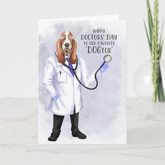 Arts Day Funny Hound Dog Doctor Kaart (Voorkant)