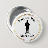 Arts Day Male Doctor Silhouette Button (Voorkant /achterkant)