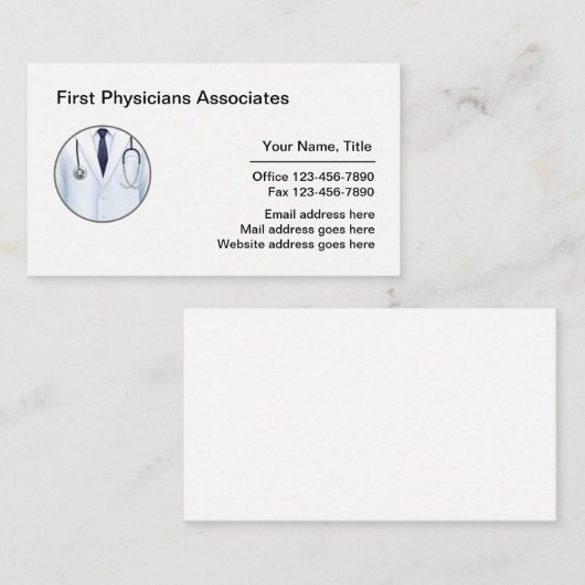 Arts Doctor Kantoor Visitekaartjes (Voorkant / Achterkant)