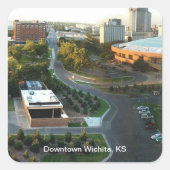 Arts Downtown Wichita, Kansas Vierkante Sticker (Voorkant)