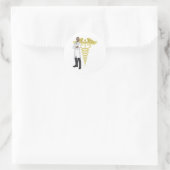 Arts en caduceus symboolillustratie ronde sticker (Tas)