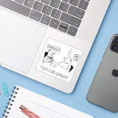 Arts en Cartoon bij chirurgie. Sticker (Laptop met iPhone)