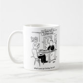 Arts en patiënt tijdens de chirurgie van de arts - koffiemok (Links)