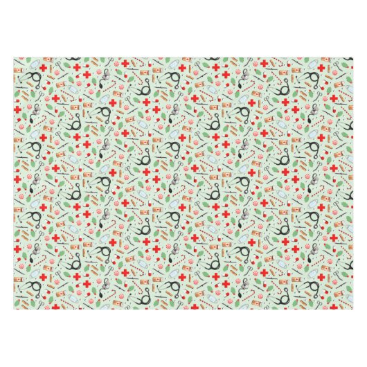 Arts- en verpleegvakantiegroep tafelkleed (Voorkant (Horizontaal))