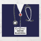 Arts Geneeskunde Afgestudeerd Sparkling Wijnetiket (Enkel label)