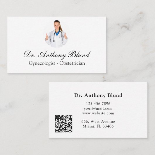 Arts gynaecoloog OBGYN Business Ca Visitekaartje (Voorkant / Achterkant)