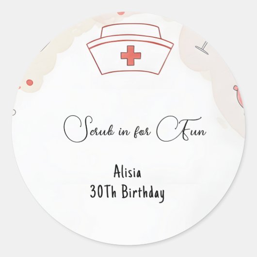 Arts Hart Geregistreerde Verpleegkundige RN 30e Ve Ronde Sticker (Voorkant)