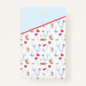 Arts-id Intensive Care met medische patronen Badge (Achterkant)