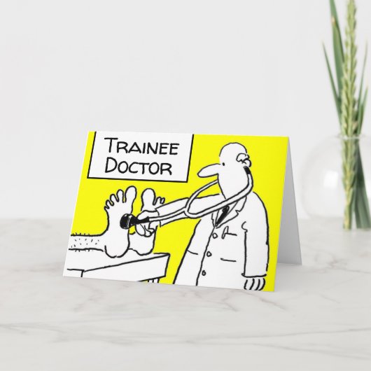 Arts in opleiding met stethoscoop test patiënt kaart (Voorkant)