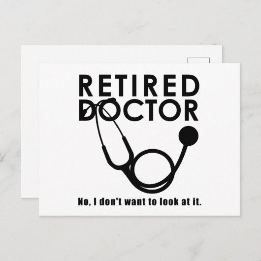Arts in ruste met Stethoscoop en Sassy Funny Quote Briefkaart (Voorkant / Achterkant)