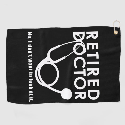 Arts in ruste met Stethoscoop en Sassy Funny Quote Golfhanddoek (Horizontaal)