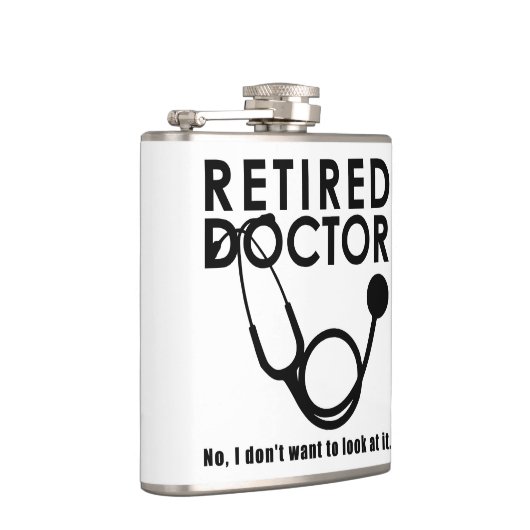 Arts in ruste met Stethoscoop en Sassy Funny Quote Heupfles (Rechts)