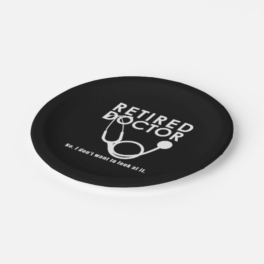 Arts in ruste met Stethoscoop en Sassy Funny Quote Papieren Bordje (Gekanteld)