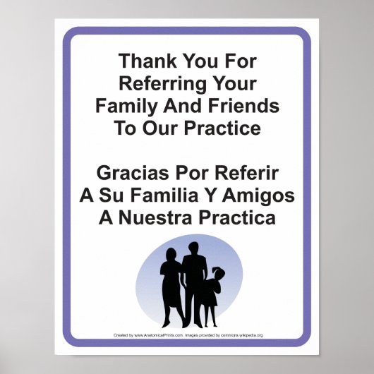 Arts Kantoor Patiëntenverwijzingswandteken Poster (Voorkant)