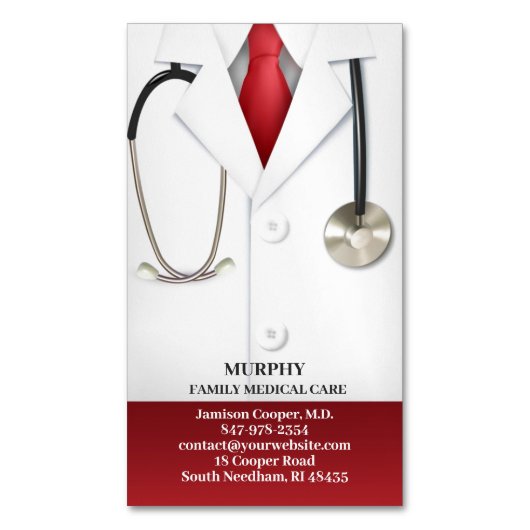 Arts Magnetisch Visitekaartje (Voorkant Verticaal)