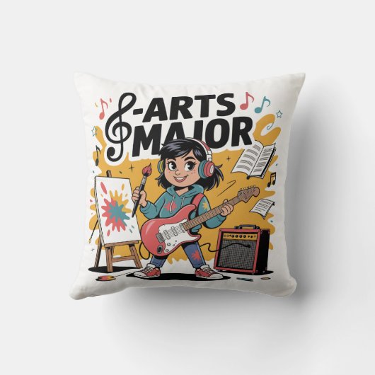 Arts Major Cartoon Illustration - Unique Creative Kussen (Achterkant)