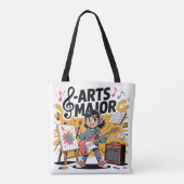 Arts Major Cartoon Illustration - Unique Creative  Tote Bag (Achterkant)