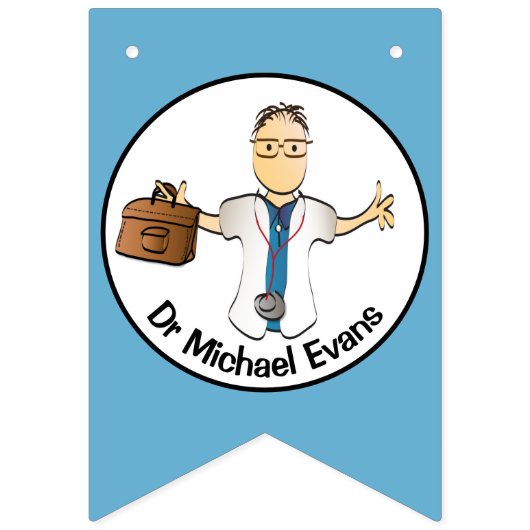 Arts Medisch Afstuderen Mannelijke Cartoon Vlaggetjes (Eerste vlag)