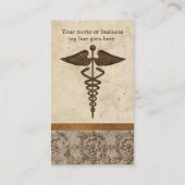 Arts Medisch Dokter Praktijk Geneeskunde Symbool Visitekaartje (Achterkant)