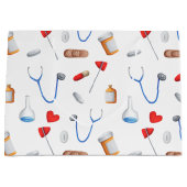 Arts medisch instrumentenpatroon afstuderen groot cadeauzakje (Voorkant)