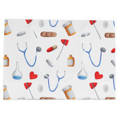 Arts medisch instrumentenpatroon afstuderen groot cadeauzakje (Achterkant)
