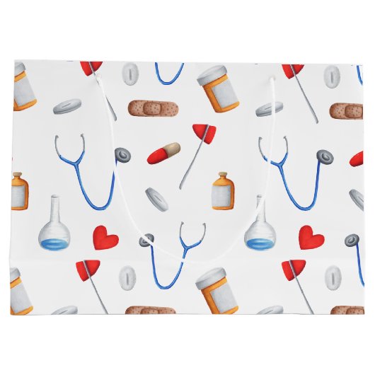Arts medisch instrumentenpatroon afstuderen groot cadeauzakje (Achterkant)