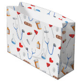 Arts medisch instrumentenpatroon afstuderen groot cadeauzakje (Achterkant Gekanteld)