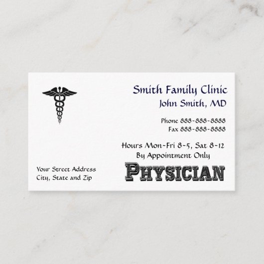 Arts Medisch Symbool Visitekaartje (Voorkant)