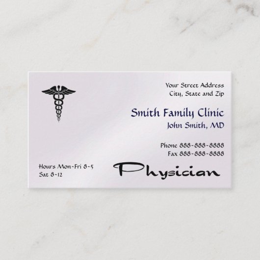 Arts Medisch Symbool Visitekaartje (Voorkant)
