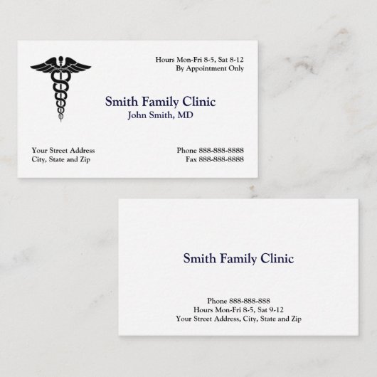 Arts Medisch Symbool Visitekaartje (Voorkant / Achterkant)