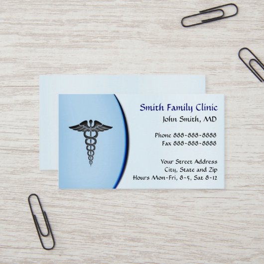 Arts Medisch Symbool Visitekaartje (Voorkant / Achterkant in situ)