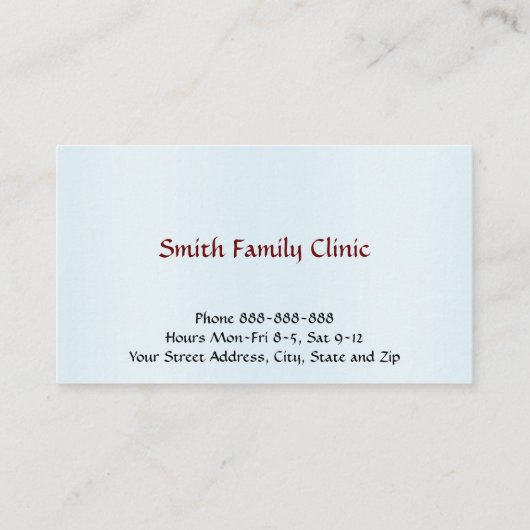 Arts Medisch Symbool Visitekaartje (Achterkant)