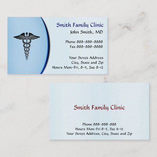 Arts Medisch Symbool Visitekaartje (Voorkant / Achterkant)