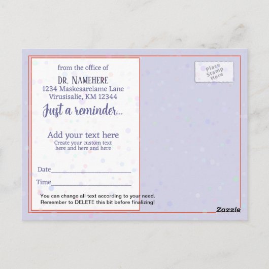 Arts Medische afspraak herinnering Grappige Verple Briefkaart (Achterkant)