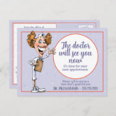 Arts Medische afspraak herinnering Grappige Verple Briefkaart (Voorkant / Achterkant)