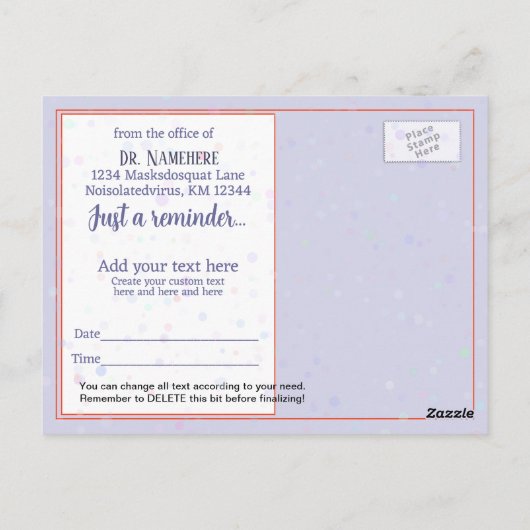 Arts Medische afspraak herinnering Grappige Verple Briefkaart (Achterkant)