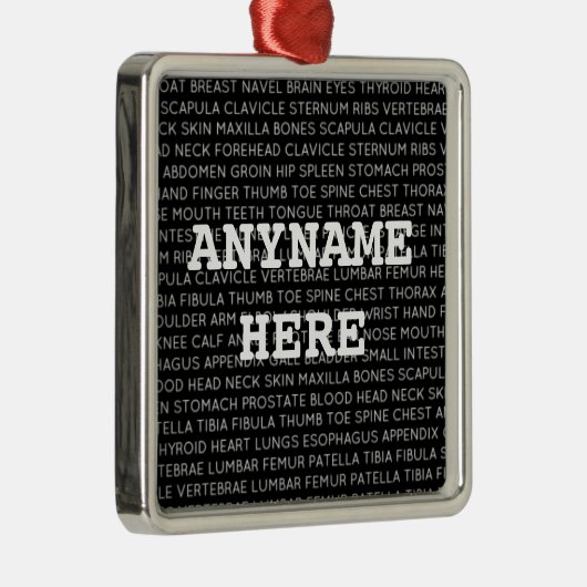 Arts Medische Terminologie Kerstmis Metalen Ornament (Rechts)