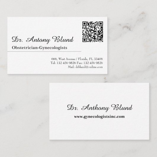 Arts met QR-code Visitekaartje (Voorkant / Achterkant)