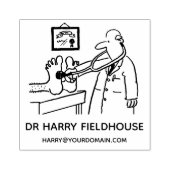 Arts met Stethoscoop en Patiënt Rubberstempel (Afrduk)