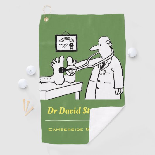 Arts met Stethoscoop & Groene Achtergrond Golfhanddoek (Insitu)