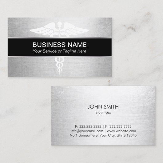 Arts Modern Silver Visitekaartje (Voorkant / Achterkant)