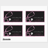 Arts Moderne Roze Glitter Stethoscoop Medisch Rechthoekige Sticker (Vel)