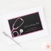 Arts Moderne Roze Glitter Stethoscoop Medisch Rechthoekige Sticker (Envelop)