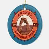 Arts National Park Retro Compass Emblem Keramisch Ornament (Links)